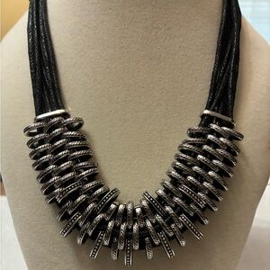 Silver and Black Multi Cord Necklace